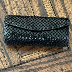 Vintage Black Sequined lipstick case with mirror